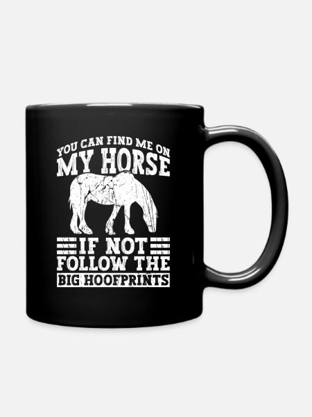 Clydesdale Reiter Zugpferd - Full Colour Mug - black