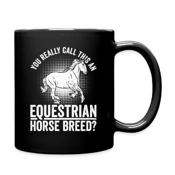 Clydesdale Reiter Reitpferd - Mug uni - noir - Droite