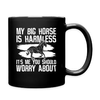Clydesdale Reiter Pferd - Full Colour Mug - black - Right