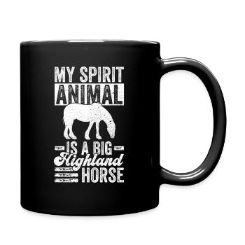 Clydesdale Reiterin Reiter Pferdebesitzer - Full Colour Mug - black - Right