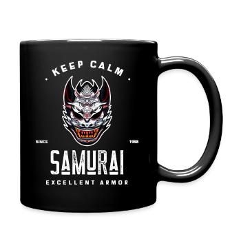Keep calm Samurai seit 1988 Ausgezeichnete Rüstung - Tasse einfarbig - Schwarz - Rechts