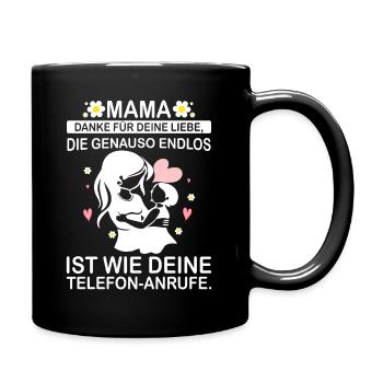 Mama Danke für deine Liebe - Tasse einfarbig - Schwarz - Rechts