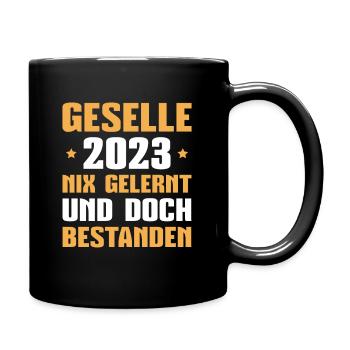 Geselle 2023 Gesellenprüfung bestanden - Tasse einfarbig - Schwarz - Rechts