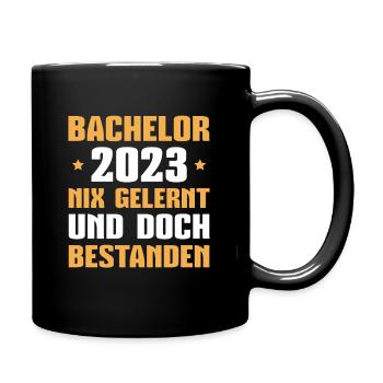 Bachelor 2023 Bestandene Bachelorpüfung - Tasse einfarbig - Schwarz - Rechts