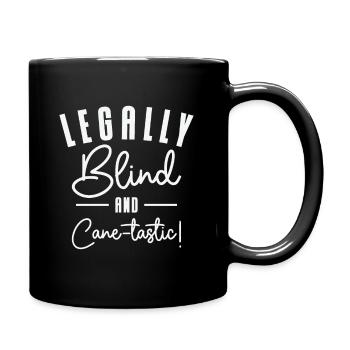 Braille-Schrift Blinde Blindheit Bewusstsein - Tasse einfarbig - Schwarz - Rechts