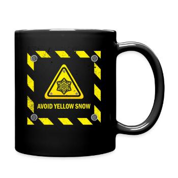 Avoid Yellow Snow Funny Snow Sports - Full Colour Mug - black - Right
