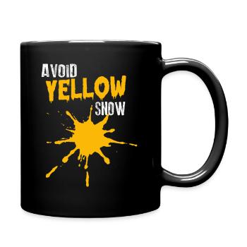 Avoid Yellow Snow Funny Snow Sports - Full Colour Mug - black - Right