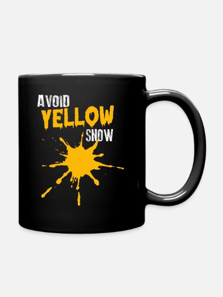 Évitez les sports de neige drôles de neige jaune - Mug uni - noir