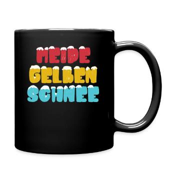 Meide Gelben Schnee Lustiges Wintersport Schnee - Tasse einfarbig - Schwarz - Rechts