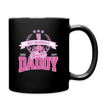 Vatertag Geschenk mit stolzer Vater einer Tochter - Tasse einfarbig - Schwarz - Rechts
