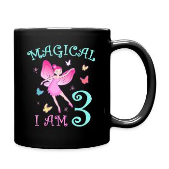 Fées Enfants Anniversaire 3 ans Fée Fille - Mug uni - noir - Droite