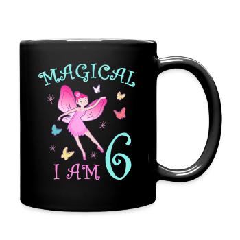 Fées Enfants Anniversaire 6 ans Fille Fée - Mug uni - noir - Droite