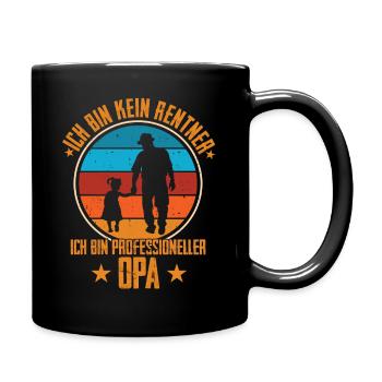 Ich Bin Kein Rentner Ich Bin Professioneller Opa - Tasse einfarbig - Schwarz - Rechts