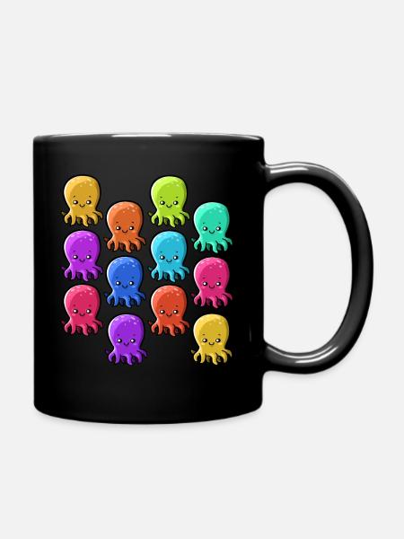 Bunte Kraken - Tasse einfarbig - Schwarz