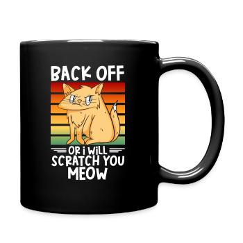 Mean Cat Pet Angry Feline Cat Pet Owner Kitten - Full Colour Mug - black - Right