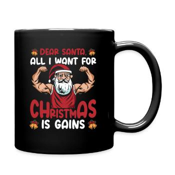 Dear Santa Christmas Gym Training Holiday Workout - Full Colour Mug - black - Right