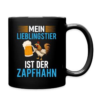 Mein Lieblingstier ist der Zapfhahn - Tasse einfarbig - Schwarz - Rechts