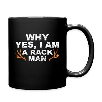 Jäger Jagt.Hirsch Geschenkidee - Tasse einfarbig - Schwarz - Rechts