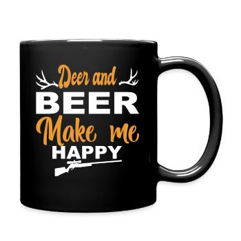 Jäger Jagt.Hirsch Geschenkidee - Tasse einfarbig - Schwarz - Rechts