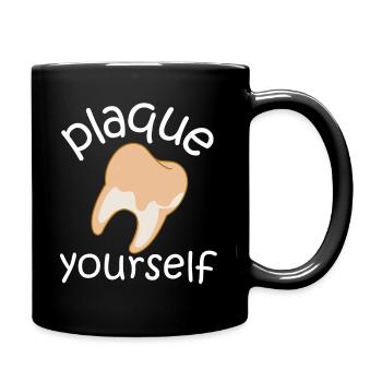 plaque yourself Design for a patient with dental - Full Colour Mug - black - Right