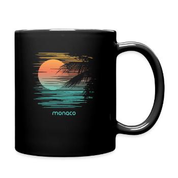 Kunstvolles Monaco Palmen-Urlaubssouvenir - Tasse einfarbig - Schwarz - Rechts