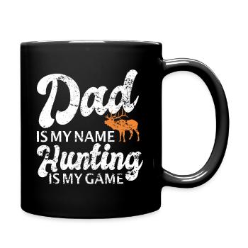 Jäger Papa Jagt.Hirsch Geschenkidee - Tasse einfarbig - Schwarz - Rechts