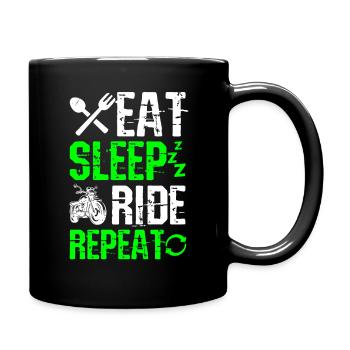 EAT SLEEP RIDE REPEAT - Radsport Rotuine perfekte - Tasse einfarbig - Schwarz - Rechts