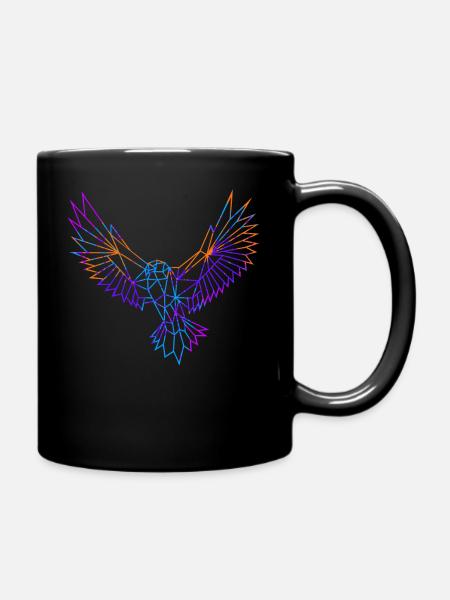 Polygonaler Adler - Tasse einfarbig - Schwarz