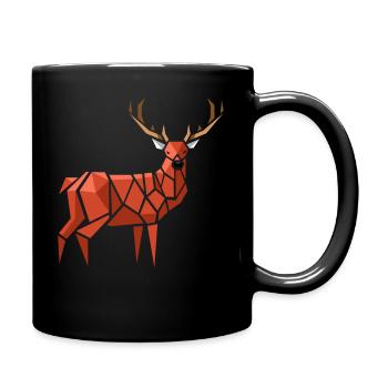 Deer origami - Full Colour Mug - black - Right
