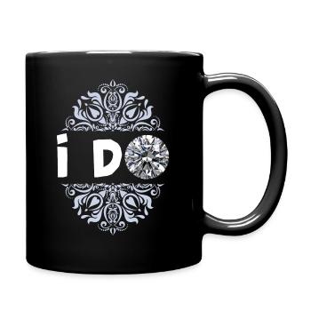 I Do, Wedding Diamond, Wedding, Team Bride - Full Colour Mug - black - Right
