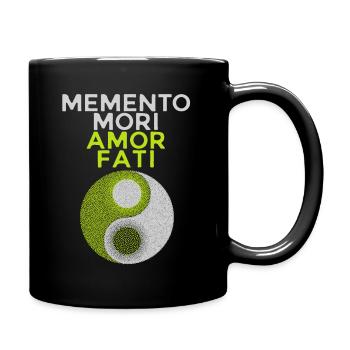 Memento-Mori Latin saying, motivation - Full Colour Mug - black - Right