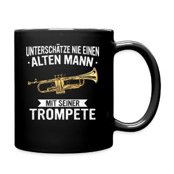 Trompeten Instrument Trompetenspieler - Tasse einfarbig - Schwarz - Rechts