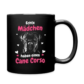 Cane Corso Italiano Hund - Tasse einfarbig - Schwarz - Rechts