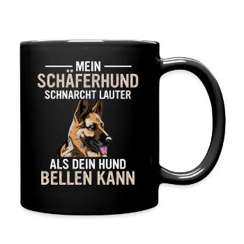 Deutscher Schäferhund Hund - Tasse einfarbig - Schwarz - Rechts