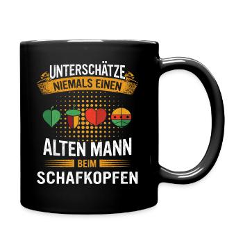 Schafkopfen Schafkopfer Kartenspiel - Tasse einfarbig - Schwarz - Rechts