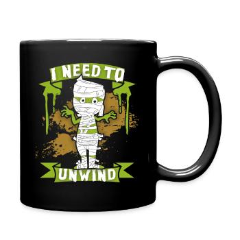 Momie comique, momie de dessin animé, drôle de dicton - Mug uni - noir - Droite