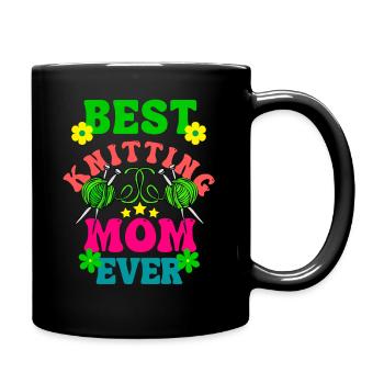 Beste Strickmutter aller Zeiten - Tasse einfarbig - Schwarz - Rechts