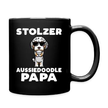 Aussiedoodle Papa Hund - Tasse einfarbig - Schwarz - Rechts