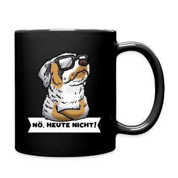 Aussiedoodle Hund Mit Sonnenbrille Stur - Tasse einfarbig - Schwarz - Rechts