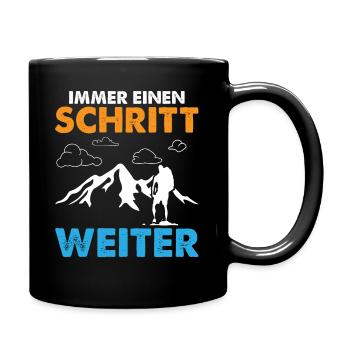 Immer einen Schritt weiter - Tasse einfarbig - Schwarz - Rechts