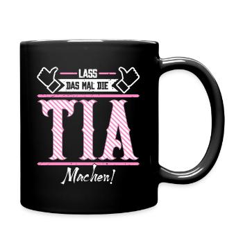 Tia Geschenkidee Geschenk Geburtstag - Tasse einfarbig - Schwarz - Rechts