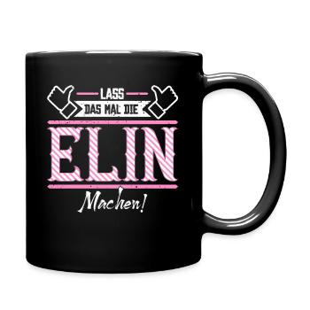 Elin Geschenkidee Geschenk Geburtstag - Tasse einfarbig - Schwarz - Rechts