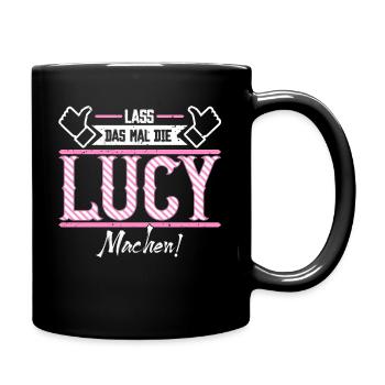 Lucy Geschenkidee Geschenk Geburtstag - Tasse einfarbig - Schwarz - Rechts