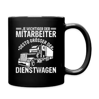LKW Fahrer Fernfahrer Berufskraftfahrer Diesel Tra - Tasse einfarbig - Schwarz - Rechts