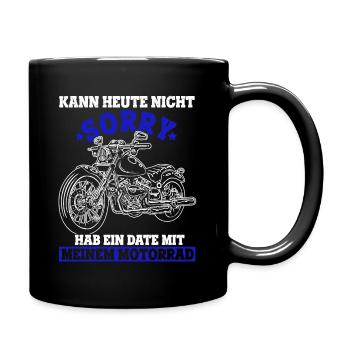 Hobbybiker Motorrad Date Outdoor Sportfan Motorrad - Tasse einfarbig - Schwarz - Rechts