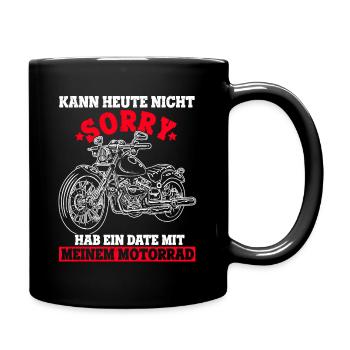 Geschenk Überraschung Motorrad Fahrradfans Hobbybi - Tasse einfarbig - Schwarz - Rechts