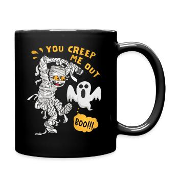 Momie Bande Dessinée, Momie D’Halloween, Dicton Fantôme - Mug uni - noir - Droite