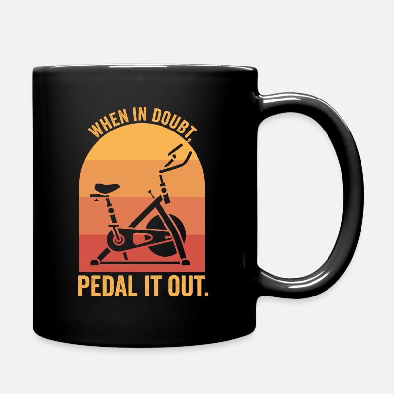 When It Doubt Pedal It Out - Full Colour Mug - black