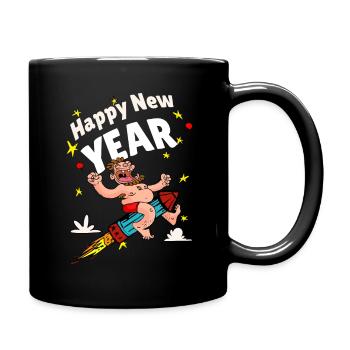 Happy New Year - Full Colour Mug - black - Right