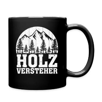 Holzversteher Chainsaw Retro Forest Woodworker - Tasse einfarbig - Schwarz - Rechts